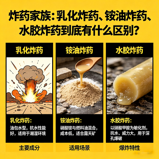 汇川炸药家族：乳化炸药、铵油炸药、水胶炸药到底有什么区别？